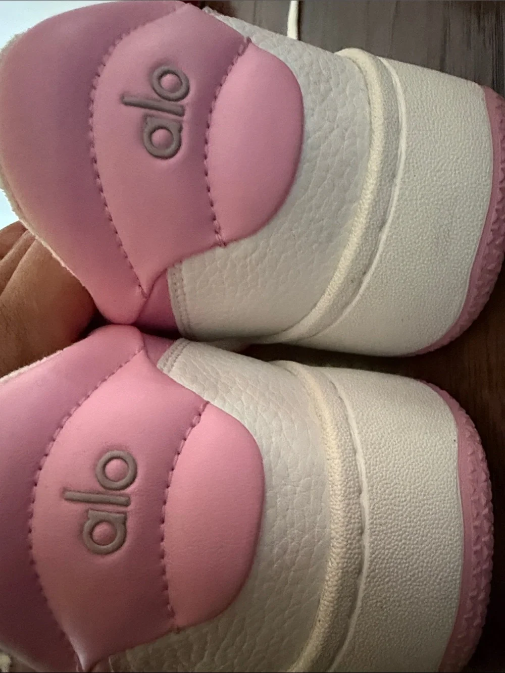 ALO Yoga White and Pink Low-Top Sneakers